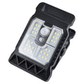 Solar powered motion sensor clip light for outdoor walls